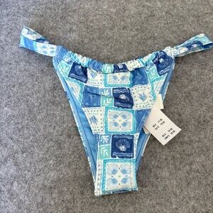 Hollister Side strap Cheekiest  seashell high waist bikini bottom blue medium